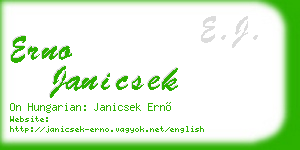 erno janicsek business card